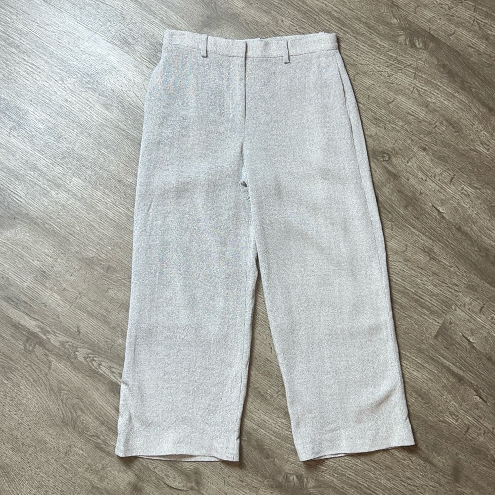 Theory Cropped Wide Leg Wool Tweed Trouser‎ Pants